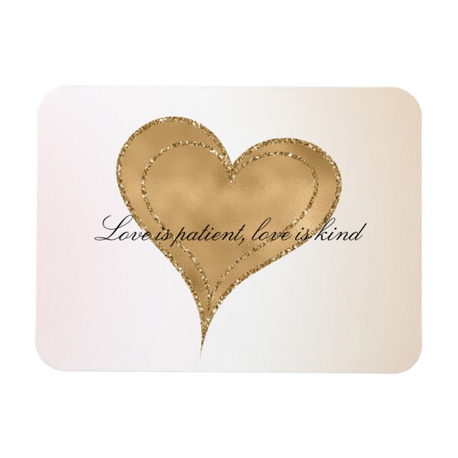 Ímã Glam Dourado Glitter Heart (Horizontal)