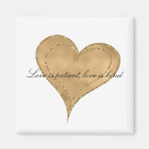 Imã Glam Dourado Glitter Heart