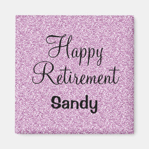 Imã Glam Happy Retirement Purple Glitkle Sparkle