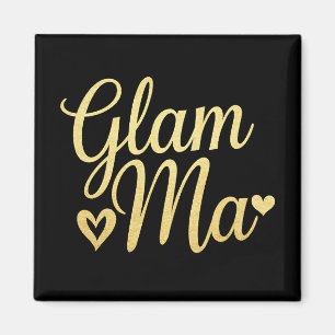Imã Glam Mãe Coração Dourado Mamãe Vovó Dia das Mães