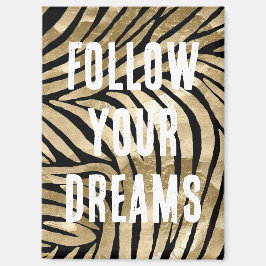 Imã Glam Zebra Preto e Dourado