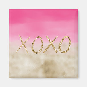 Imã Glama Dourado Cola de Água Rosa Tie Dye XOXO Glit