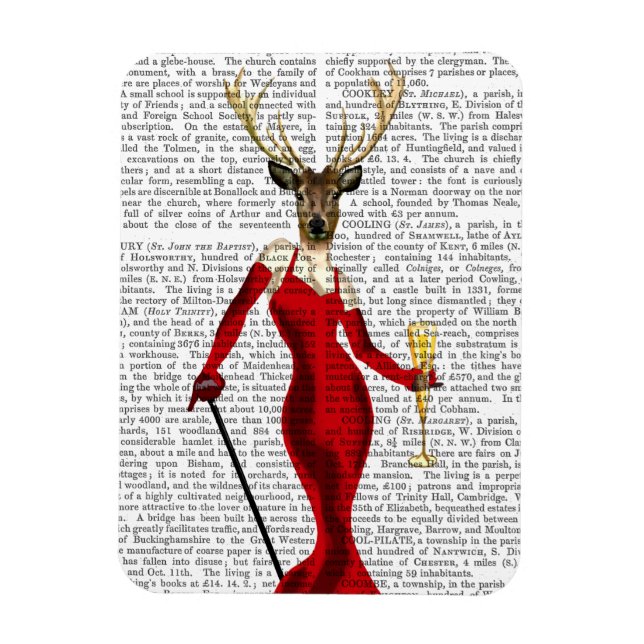Ímã Glamor Deer Em Vermelho (Vertical)