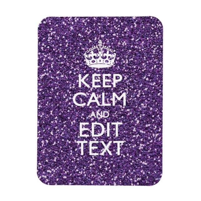 Ímã Glamor Roxo Mantém Calma Personalizado (Vertical)