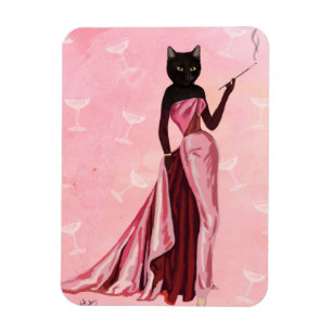 Ímã Glamour Cat em rosa