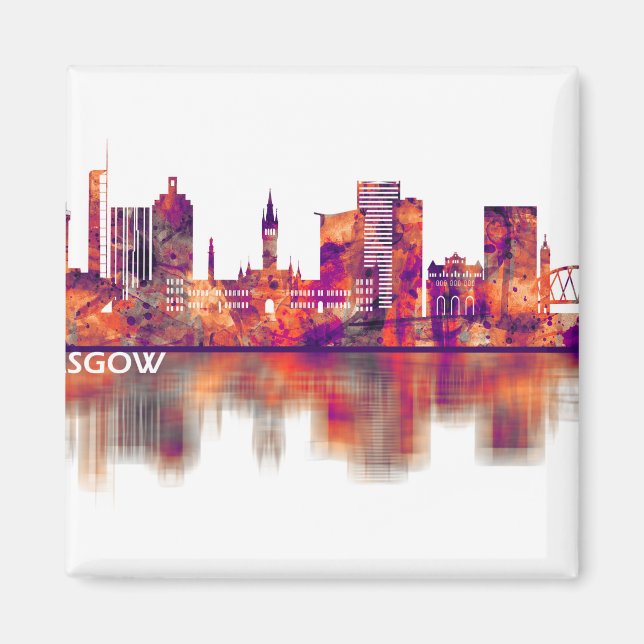 Imã Glasgow Scotland Skyline (Frente)
