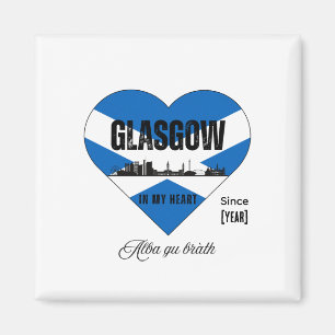 Imã Glasgow Scotland Skyline Heart - Desde [Ano]