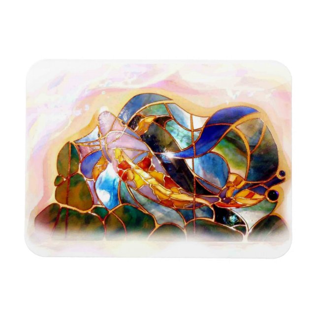 Ímã Glass Koi Fish Art Japonês Flexible Mabnet (Horizontal)