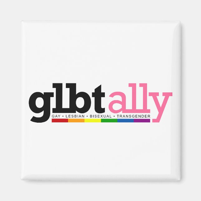 Imã GLBT Ally White Magnet (Frente)