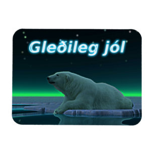 Ímã Gleðileg jól - Urso Polar de Borda do Gelo