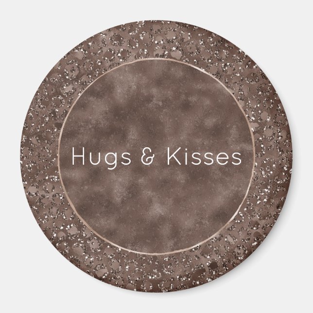 Imã Glitor de Impressão Castanho-Leopardo-Castanho (Frente)