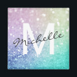 Imã Glitter Bokeh Glamorous Elegante<br><div class="desc">Personalize facilmente este elegante padrão colorido de brilho com seu nome personalizado e/ou monograma.</div>