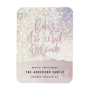 Ímã glitter classy baby está escondido fora do natal