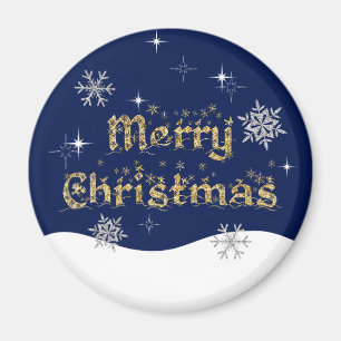 Imã Glitter de Natal Simples Elegante