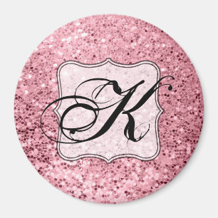 Imã Glitter Dourado Rosa de Magnet Personalizado