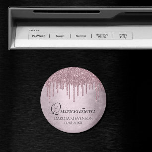 Imã Glitter Girly Mauve Pink Quinceanera