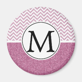 Imã Glitter Glitter Chevron - Glam - Rosa