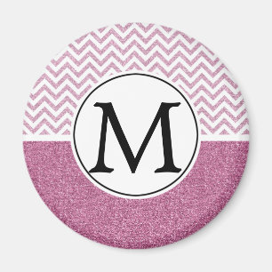 Imã Glitter Glitter Chevron - Glam - Rosa