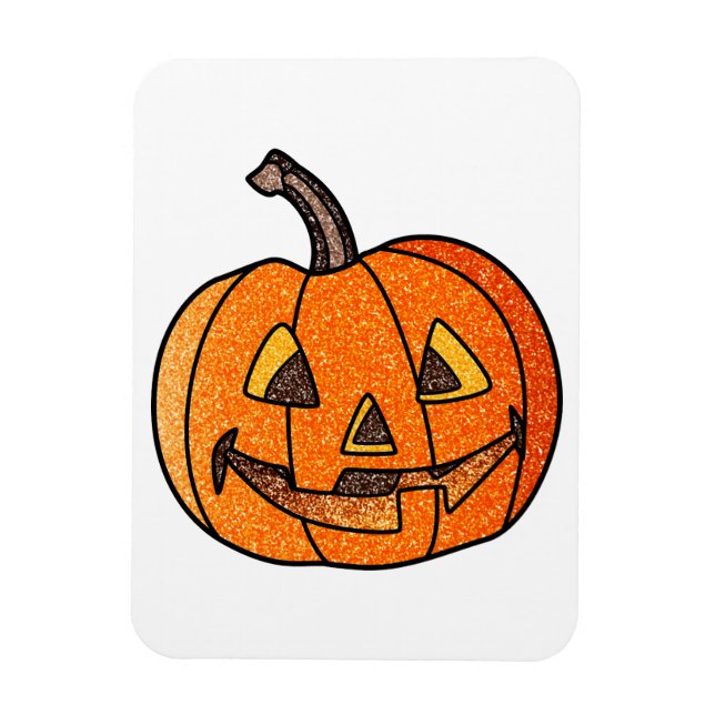 Ímã Glitter Jack O'Lantern (Vertical)
