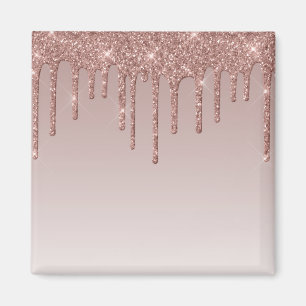 Imã Glitter líquido de rosa Dourado