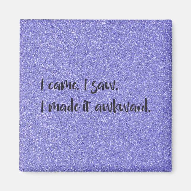 Imã Glitter Roxo Eu Fiz Um Magneta Encaminhante (Frente)