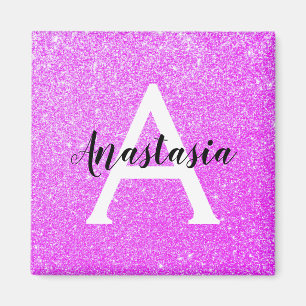 Imã Glitter Roxo Glitter Glitter Gelado Grelha Nome do