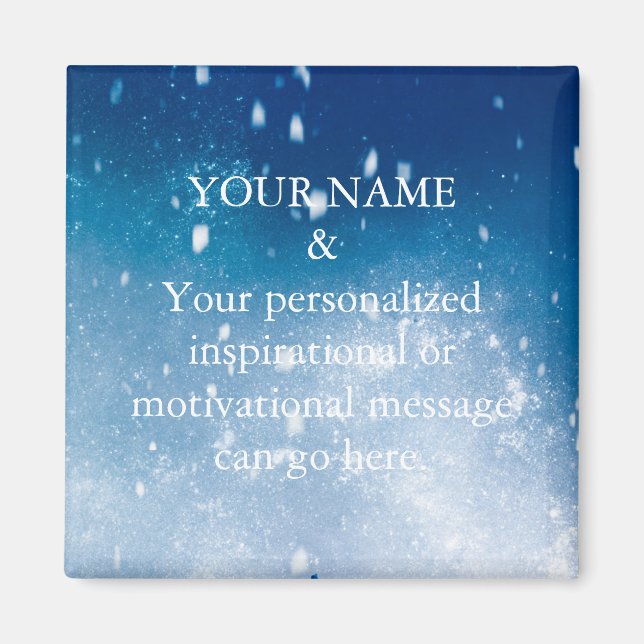 Imã Glitter Verde de Mensagem Motivacional Personaliza (Frente)