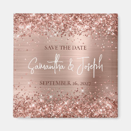Imã Glittery Rose Gold Folha de Ouro Casamento Salve a