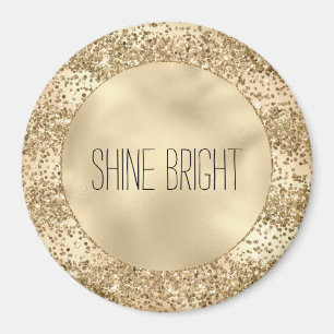Imã Glitzy Dourado Brilho de Glitter Confetti