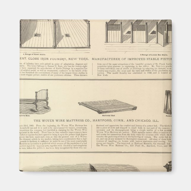 Imã Globe Iron Foundry Wire Mattress Company (Frente)