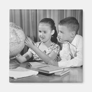Imã Globo da visão do menino e da menina
