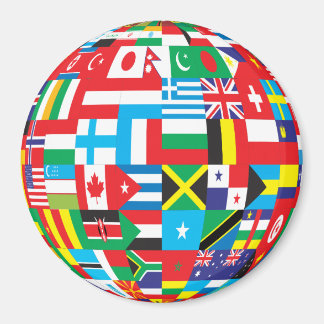 Imã globo de bandeiras