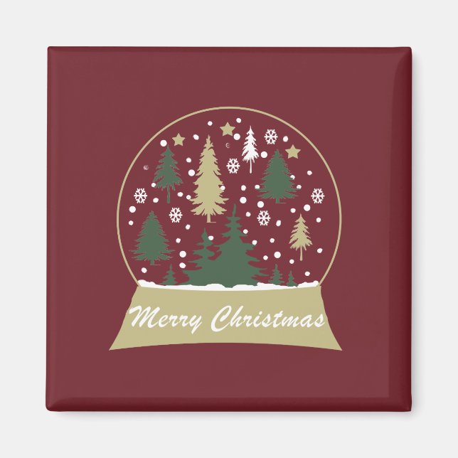 Imã Globo de neve decorado moderno (Frente)