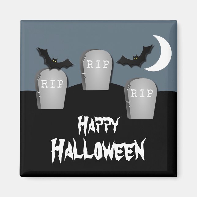 Imã Gloomy Graveyard Halloween Magnet (Frente)