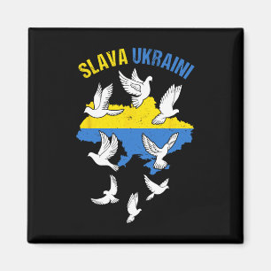 Imã Glória à Ucrânia Mapa Bandeira da Ucrânia Pombas D