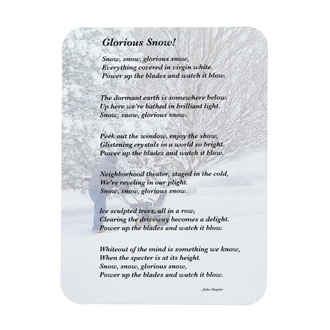 Ímã Glorioso Poema Sazonal da Neve (Vertical)