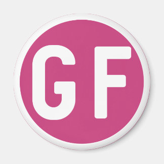 Imã Glúten Free GF Circle Magenta e White Magnet