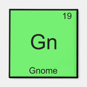 Imã Gn - Gnome Funny Chemistry Elemento Símbolo T-Shi