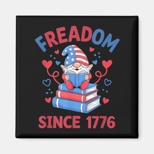 Imã Gnome de Fogos de Artifício Freadom Desde 1776 Lei (Frente)