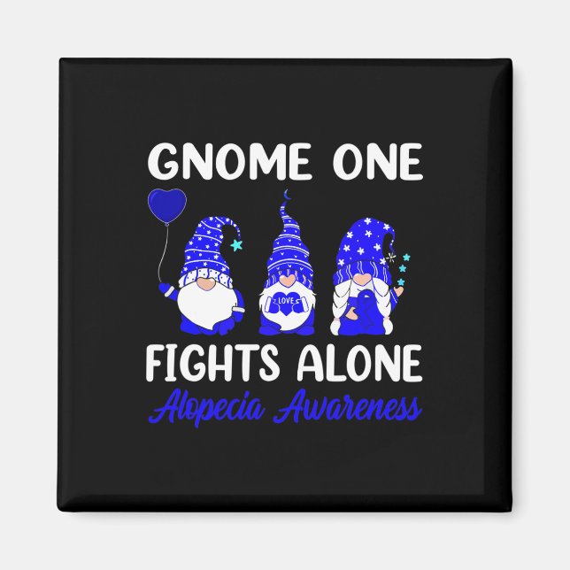 Imã Gnome One luta sozinho Blue Ribbon Alopecia Awaren (Frente)
