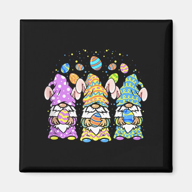 Imã Gnome Páscoa Mulheres Meninas Primavera Coelho Pás (Frente)