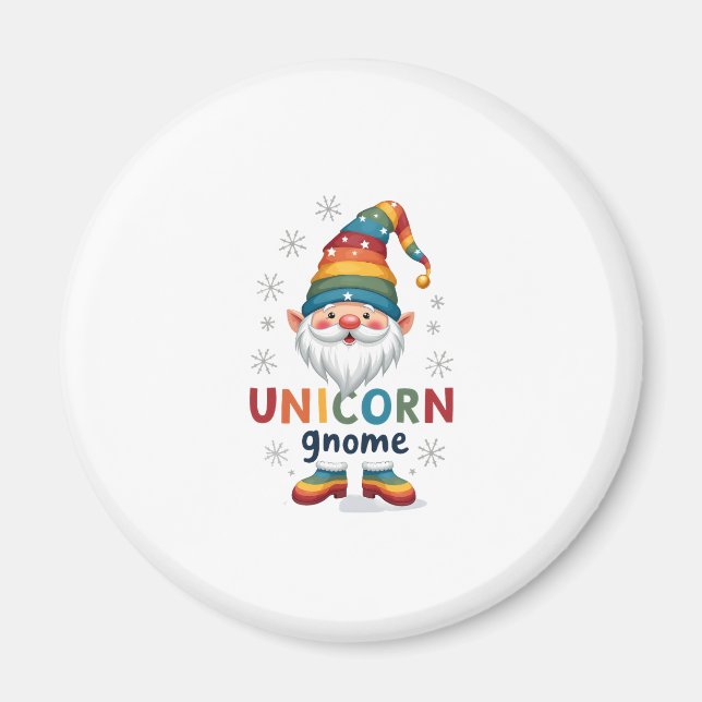 Imã Gnome Unicorn Shirt Family Matching Group Christma (Frente)