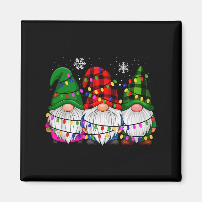 Imã Gnomes Family Matching Pjs Men Women Funny Xmas Ho (Frente)