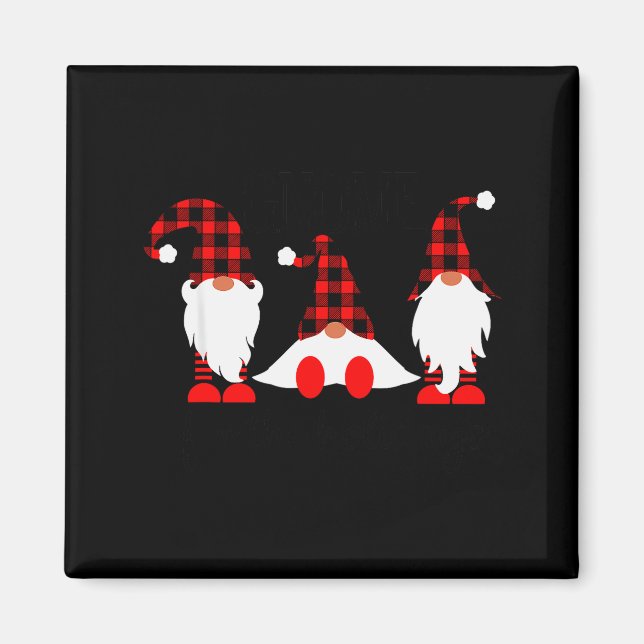Imã Gnomes For The Holidays Buffalo Plaid Gnome Christ (Frente)