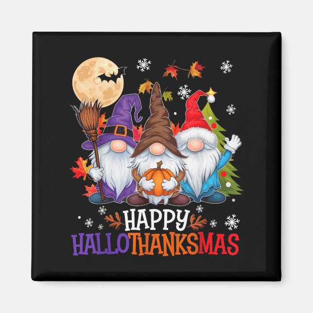 Imã Gnomes Lover Halloween Merry Christmas Happy Hallo (Frente)