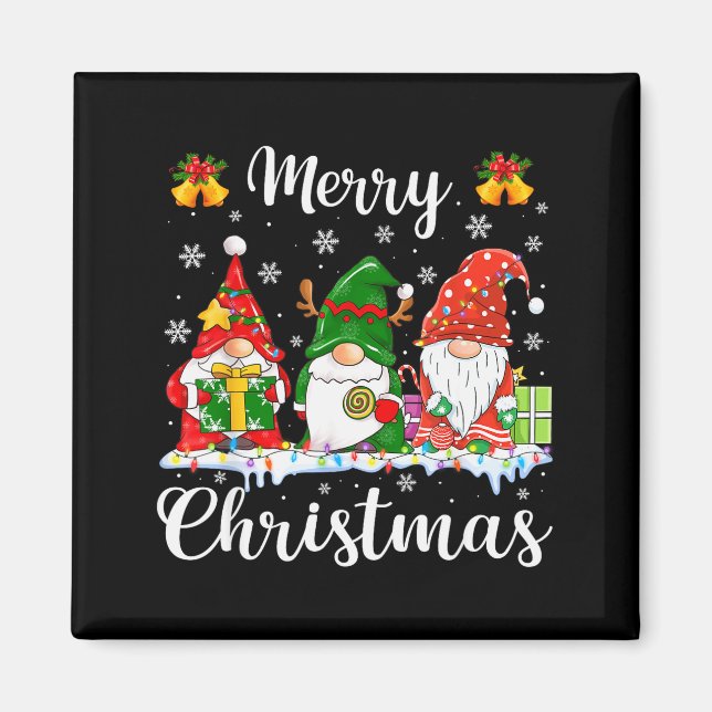 Imã Gnomes Xmas Shirts Merry Christmas Men Women Kids  (Frente)