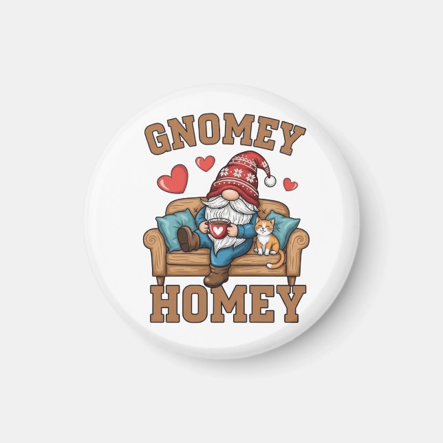 Imã Gnomey homey gnome em casa design (Frente)