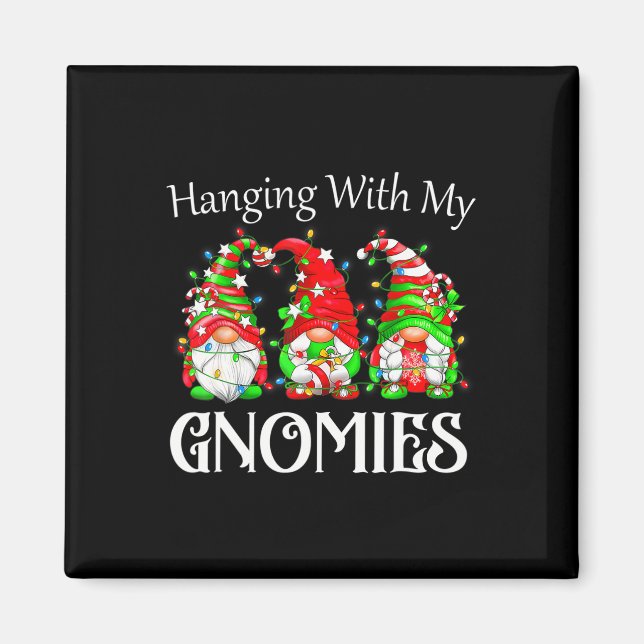 Imã Gnomo de Natal Divertido Com Minha Família Gnomies (Frente)