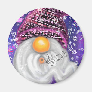 Imã Gnomo de Natal Em Purple Hat