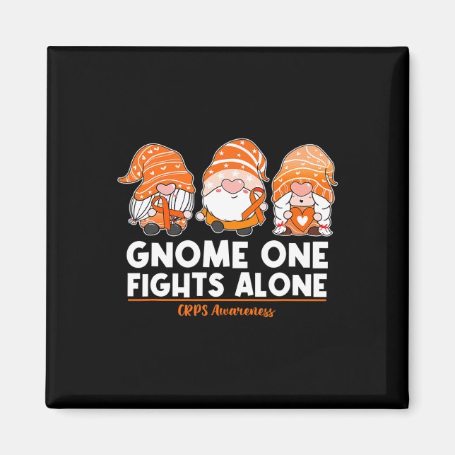 Imã Gnomo One Luta Sozinha Fita Laranja Awarenes (Frente)